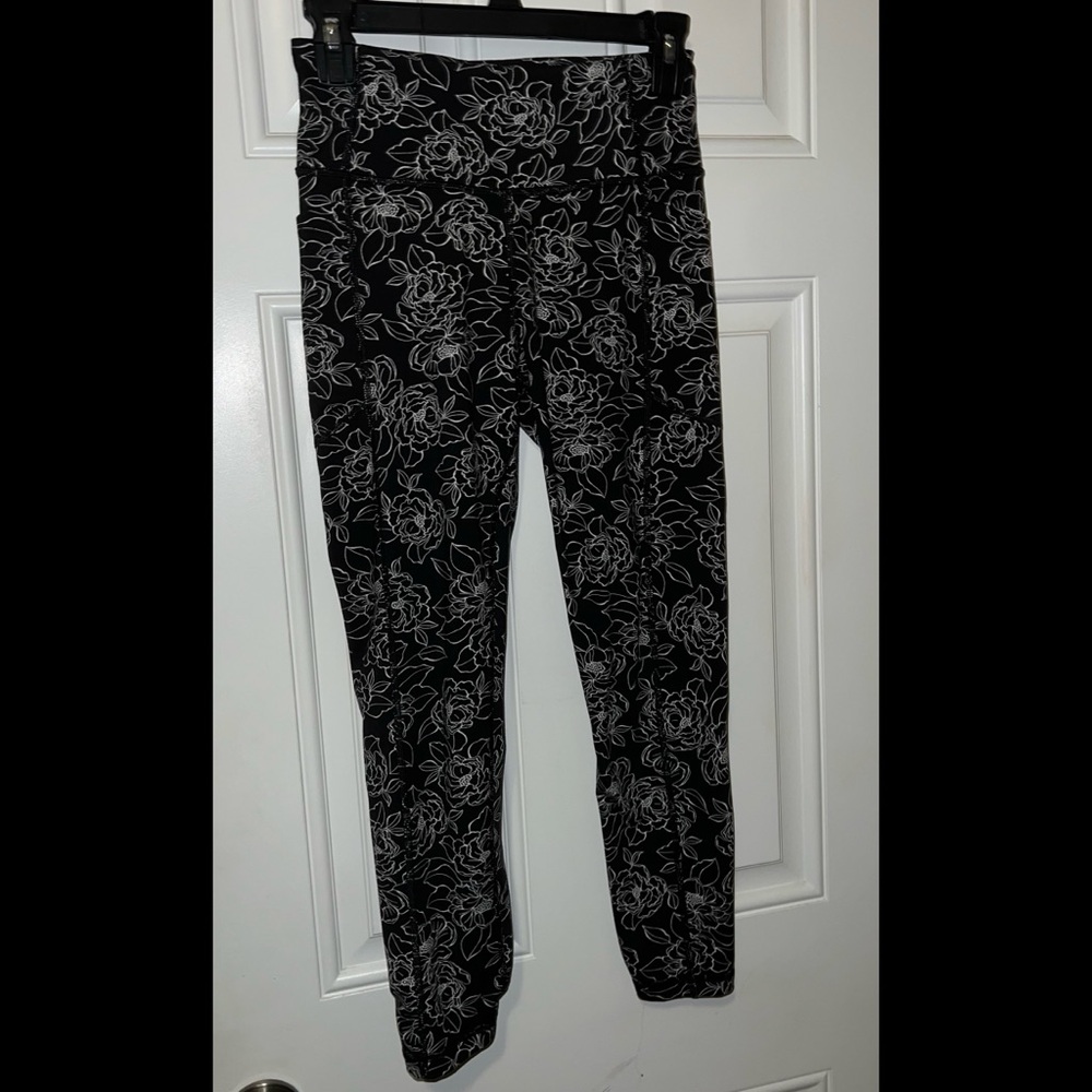 Black Floral Leggings